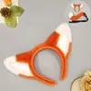 Faixa de Cabeça de Animal para Halloween Faixa de Orelhas de Raposa Adereços para Festa de Formatura Performance Conjunto de Orelhas e Cauda de Raposa