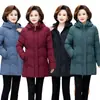 Nueva colección otoño e invierno 2026: abrigo de algodón para mujer de longitud media, acolchado y cálido, con capucha, diseñado para mujeres de mediana edad y madres