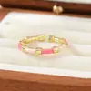 Anillo Transfronterizo Estilo Ins Europeo y Americano Anillo Transfronterizo de Goteo de Aceite Colorido Retro/Flor Anillo Versátil de Lujo Accesible Moda para Mujer