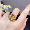 Anillo de Citrino de la Suerte Natural, Piedras Sueltas Completamente Transparentes, Especificaciones 10*14mm Plata de Ley 925