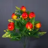 Fruta Simulada Pequena Laranja Kinkan Maçã 12 Cabeças Espuma Fruta Cabo Flor Decoração de Casa Display Fruta Falsa Simulada Atacado