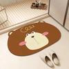 Alfombrilla de baño con dibujos animados, suave, absorbente de barro de diatomeas, de secado rápido, antideslizante, para la entrada del inodoro