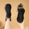 Botas de Neve da Moda para Mulheres 2026 Novo Estilo Botas de Neve de Inverno do Nordeste Sapatos de Algodão Plus Veludo Espessado Quente Macio Botas Curtas de Couro