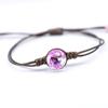 Pulsera de cerámica natural de moda mariposa flor seca flor real estilo tejido a mano a mano para niños