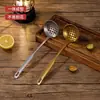 Cuchara para fondue de acero inoxidable 304 retro Cuchara para sopa de fondue comercial Espumadera Cucharón para sopa de fondue envejecido Colador de sopa Cuchara de mango largo