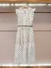 Vestido de Verão Novo para Mulheres de Alta Costura de Shenzhen Nanyou, Moda Coreana, Estilo Casual, Acinturado, com Bolinhas e Manga Flare