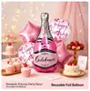 Balão Metalizado Garrafa de Champanhe Rosa, Adereço para Cabine de Fotos de Festa de Aniversário de Princesa, Decorações com Atmosfera Feminina