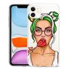 Adequado para iPhone 17 Capa de Celular de Menina Negra Pintada à Mão Artística e Fashion Capa de Celular de Menina Negra