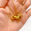 Collar de Caballo del Zodiaco Color Oro Arena Estilo Nuevo Colgante de Riqueza Inmediata Estilo Étnico No se Desvanece Fácilmente y Resistente al Desgaste Venta al por Mayor