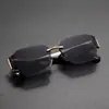 Nuevas Gafas de Sol de Moda Sin Marco Borde Cortado Pierna Ancha Metal Gafas de Sol Moda Europea y Americana Sesión de Fotos Callejera Gafas de Sol con Protección UV C69039