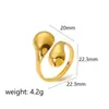 Anillo de Acero Inoxidable Geométrico de Doble Punta con Forma de Gota Transfronterizo Joyería Personalidad Femenina Nicho Acero de Titanio Oro de 18 Quilates de Alta Calidad