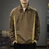 Camisa de Hombre con Cremallera y Cuello Alto para Exteriores 2025 Nueva Ropa Casual de Manga Larga Talla Grande Chaqueta de Secado Rápido Chaqueta de Hombre