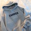 Nueva sudadera con capucha de lana de moda de otoño e invierno para mujer, estilo coreano, holgada, estilo Harajuku, abrigo para pareja, sudadera estampada