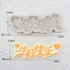 Molde de Silicona para Pastel Tamaño Grande Corona Tarjeta de Feliz Cumpleaños Happybirthday Letras Inglesas Postre