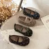 Sapatos de Ponto Femininos Estilo Coreano Retrô Sapatos Únicos Outono Novidades Sapatos de Princesa para Crianças Sapatos Femininos com Laço Solado Macio Sapatos de Couro para Bebê