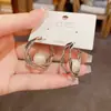 Pendientes de Metal Irregulares con Perlas, Moda Personalizada Europea y Americana, Pendientes Femeninos de Diseño Simple, Estilo Fresco al por Mayor