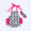 Ropa infantil transfronteriza niña bebé 0-2 años tirantes de leopardo faja chaqueta acolchada de algodón mono con estampado de encaje protector de barriga