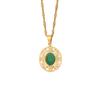 [Ice Meng] colgante de piedra natural retro geométrico ovalado collar de acero inoxidable joyería transfronteriza de Europa y Estados Unidos N123