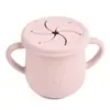 Taza de silicona para snacks infantiles resistente a caídas, portátil, con asa binaural, con Taza de Snacks para Bebé