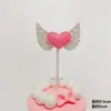 Decoración Rosa de Amor Fiesta Pastel Alas Chica Hermosa Decoración de Pastel Tarjeta Mesa de Postres Vestir 10 Piezas