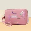Bolsa de Celular e Chaves de Grande Capacidade Moda Estampagem de Letras Carteira Longa para Moedas Moda Feminina Múltiplas Camadas Bolsa Quadrada Pequena de Mão