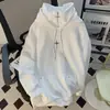 Moletom hip-hop de rua europeu e americano, moletom casual masculino moderno oversized de peso pesado estilo americano com gola alta, jaqueta para casal