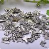 Vintage Plata Xizang DIY accesorios de joyería aleación colgante pequeño animal planta corazón colgante pequeño venta al por mayor personalizado