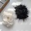 Pinza para el Cabello de Malla con Borla de Plumas de Aspecto de Lujo, Nuevo Estilo 2023 para Mujeres, Pasador para Recogido en la Parte Trasera de la Cabeza, Accesorio para el Cabello de Pinza de Tiburón