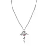 Popular Estilo Gótico Religioso Europeo y Americano Transfronterizo Joyería Colgante de Cruz de Calavera con Forma de Corazón de Aleación Accesorios de Collar para Hombre