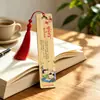 Estilo Familiar Lema Familiar Temático Marcador de Página de Bambu Nan Estilo Chinês Borla de Seda de Gelo Embalagem de Saco de Papel de Couro de Vaca Unidade Escolar Presente Cultural e Criativo