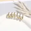 Diseño Coreano de Nicho, Pendientes Personalizados y Creativos de Tres Garras, Femeninos, Ligeros y Lujosos, Pendientes de Circonita Microincrustada, Modelos Populares de Venta Transfronteriza