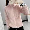 Chaqueta de Polar para Mujer, Cárdigan de Polar, Polar Coral Cálido de Doble Cara, Cuello Alto para Exteriores de Otoño e Invierno, Sudadera con Forro de Polar y Engrosada