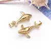 Acessórios para joias DIY, pingente de estrela-do-mar transfronteiriço, banhado a cobre com ouro real 18k, cravejado com zircônia, versátil para colares e pulseiras
