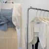 Chal Blanco Pequeño, Cárdigan de Punto de Seda Helada con Protección Solar, Cubierta Fina de Verano para Mujer, Top Corto, Ropa de Abrigo, Camisa para Aire Acondicionado