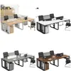 Combinación de Escritorio y Silla de Oficina Escritorio para Computadora Moderno Simple para Personal de Oficina Escritorio para 4 Cuatro 6 Seis Personas Estación de Trabajo para Personal