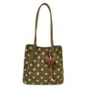 2026 Nova Bolsa de Ombro Feminina Versátil Casual para o Dia a Dia, Estilo Coreano, de Grande Capacidade, com Bolinhas e Toque de Luxo