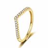 Anel V de Diamante Mosan Micro-cravado Transfronteiriço Empilhável Temperamento Simples Coringa Requintado Anel de Diamante Rai Fábrica de Origem