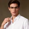 Armações de Óculos de Grau Masculinas Retrô Podem Ser Personalizadas com Lentes de Grau, Armações Quadradas Meio Aro, Armações Estilosas Estilo Sobrancelha e Óculos com Bloqueio de Luz Azul