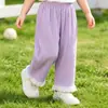 Pantalones Cortos Casuales Sueltos Dulces de Encaje Vintage para Niñas Verano 2026, Sensación Fresca