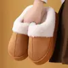 Pantuflas Maillard Tallas Grandes Transfronterizas para Mujer 2025 Nuevo en Invierno Forro de Felpa Suela Gruesa Cálida Pantuflas de Punta Cerrada para Persona Perezosa Venta al por Mayor
