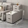 Nuevo Modelo 2024 Gabinete Lateral de Sofá de Pie, Lujo Ligero de Gama Alta Madera Maciza Ahorrador de Espacio Pequeño Minimalista Moderno Mesa Lateral Gabinete de Almacenamiento