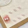 Celebridad de Internet Accesorios para Uñas con Lazo de Perla Macarrón Versátil Perla Línea Única Pajarita Diamante de Resina Accesorios para Uñas
