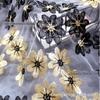 Direto da Fábrica Malha Dourada e Preta Fundo Solúvel em Água Renda Bordado de Flores Exquisite Tecido para Vestido Vestido Feminino