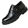 Zapatos de cuero formales de moda para hombre, de alta calidad, ultrafinos, con suela gruesa, modernos, zapatos casuales cómodos para hombre