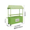 Carrito de flores de hierro para vendedor ambulante, carrito pequeño para mercados nocturnos, carrito de entrega de alimentos, puesto de comida móvil, carrito de snacks móvil para exteriores
