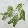 Decoração de Sala de Estar para Casa Nórdica Planta Verde de Folha de Taro Colorida Artificial com Textura Realista, Material de Folha de Fita Impressa em Seda, Planta Falsa Direto da Fábrica