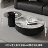 Mesa de centro minimalista de pizarra de lujo ligero italiano Mesa de té de vidrio para sala de estar de apartamento pequeño moderno Mesa de té de vidrio para el hogar Combinación de mesa de centro redonda grande y pequeña