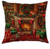 Amazon Transfronterizo Nueva Funda de Almohada Navideña Sala de Estar Estampada Decorativa Funda de Almohada Venta Caliente Estilo Popular Nórdico Navidad