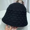 Versão coreana do chapéu de pescador jacquard fino de malha nicho feminino primavera e verão viagem proteção solar chapéu rosto Pequeno Coringa