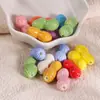 Cerámica Colorida Dibujos Animados Imitación Cacahuete Agujero Recto Cuentas Sueltas DIY Pulsera Linda Accesorios para Ensartar Cuentas al por Mayor